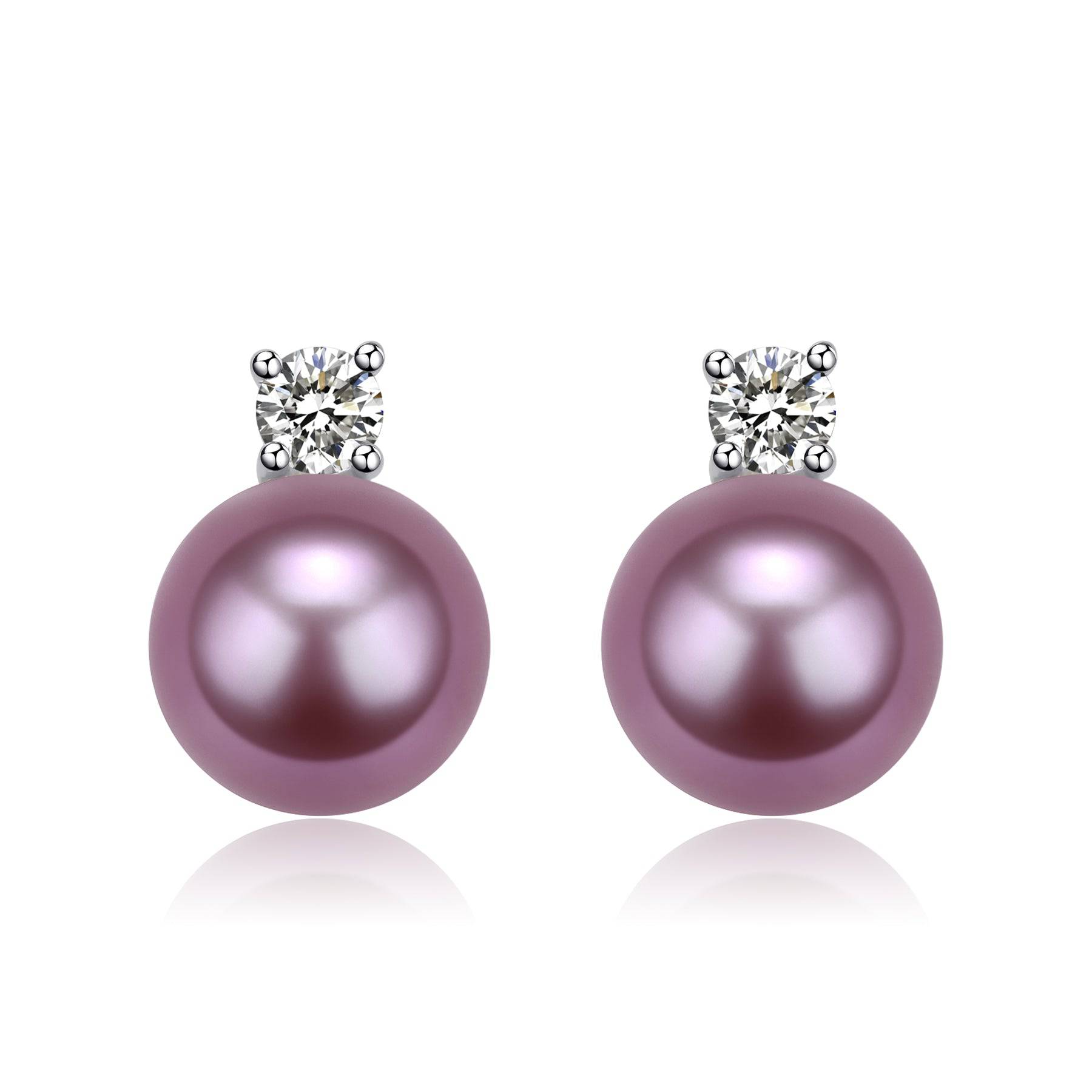 9-10mm Purple Freshwater Pearl & Sasha Earrings
