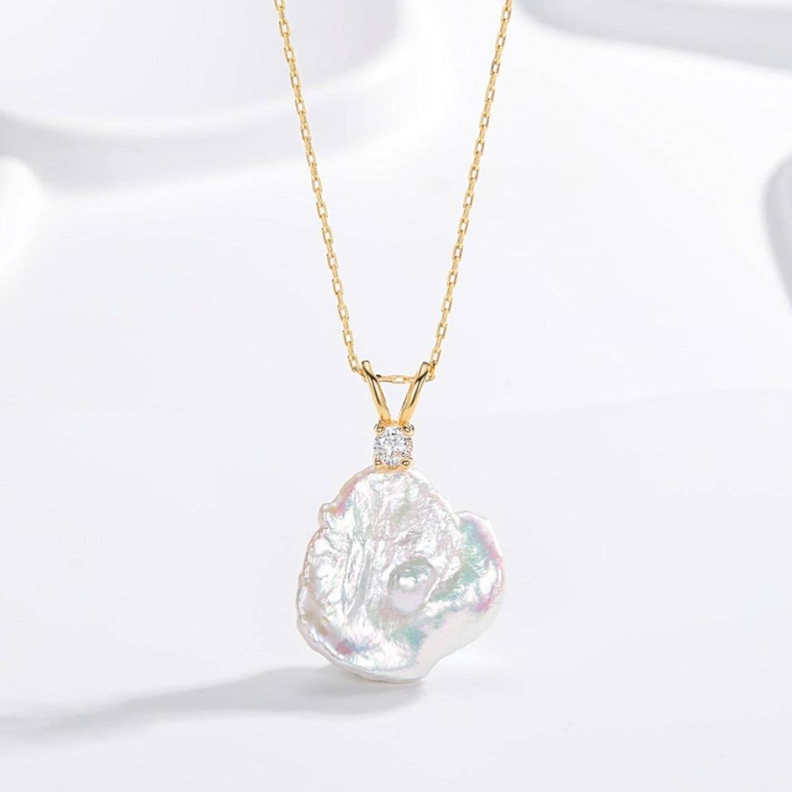 Petal-Shaped Baroque Pearl Drop Earrings