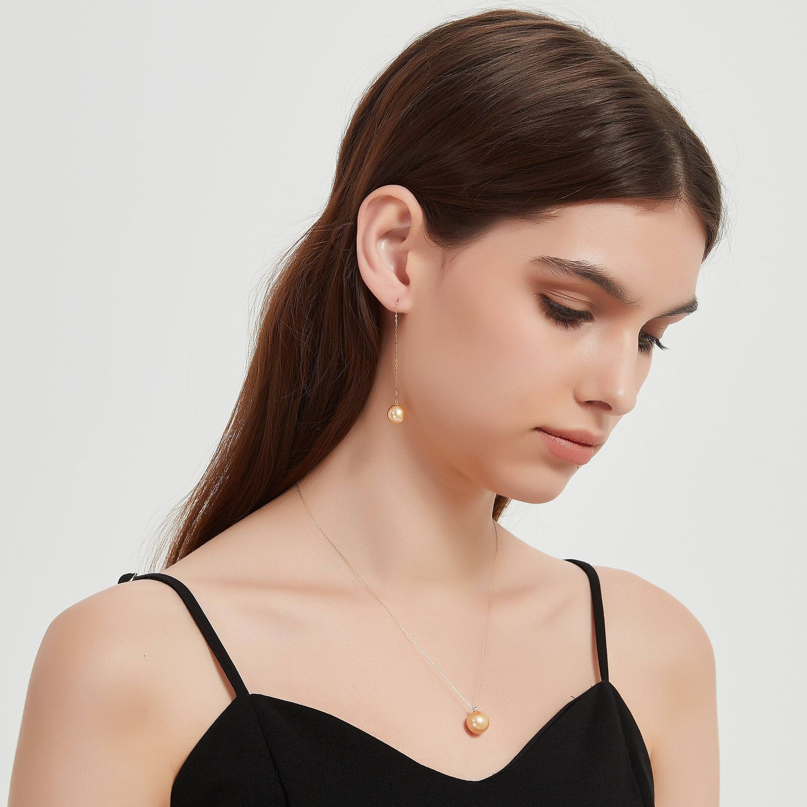 South Sea Golden Pearl Drop Ear Threaders