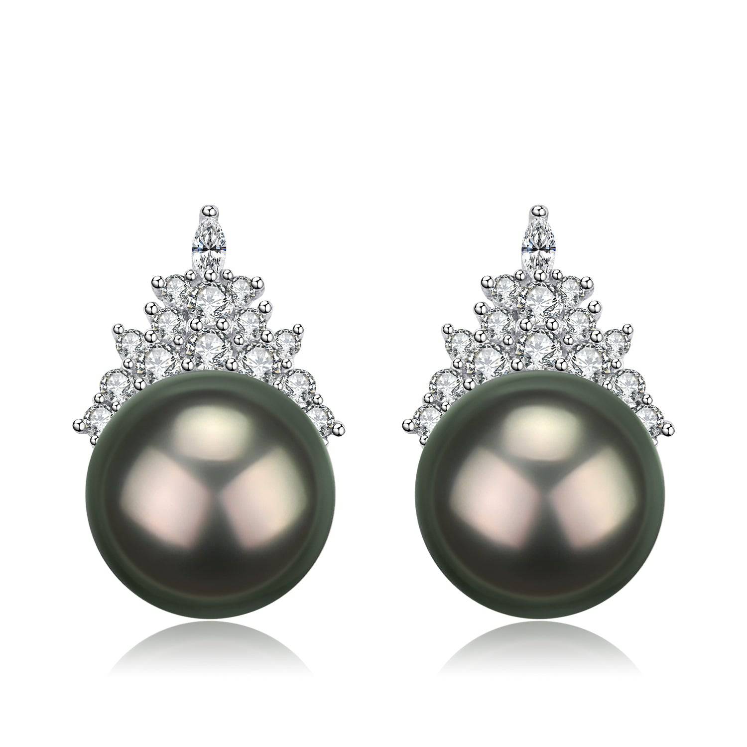 8-9mm Tahitian Pearl & Queen Earrings