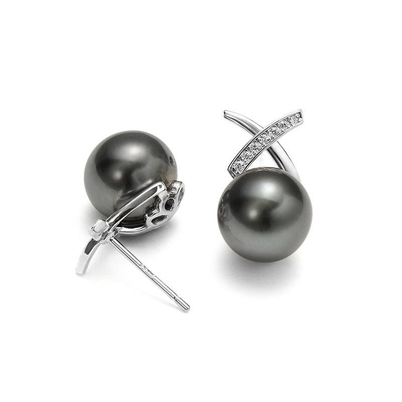 Tahitian South Sea Pearl & CZ Diane Earrings