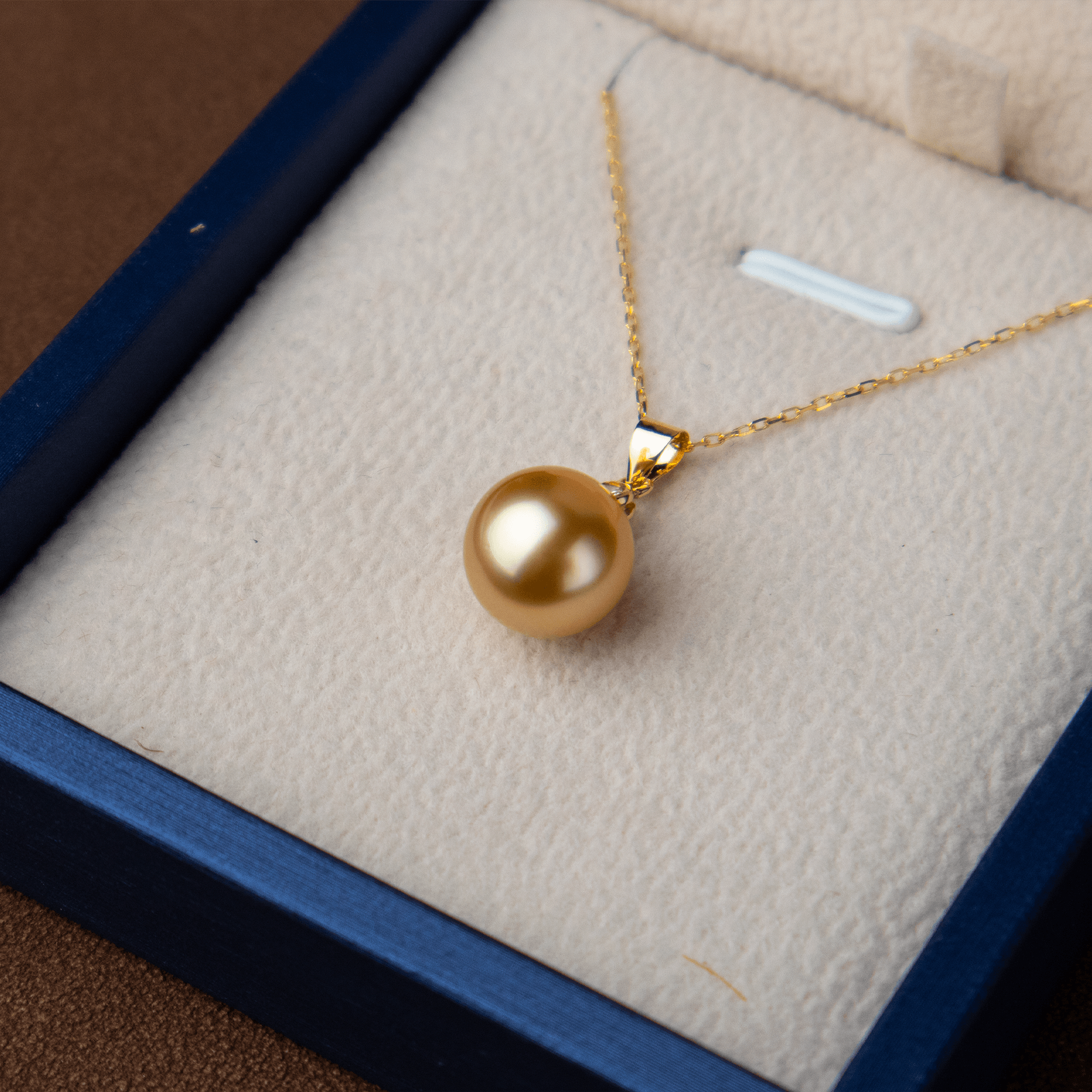 18K Gold Golden South Sea Pearl & Mary Pendant Necklace