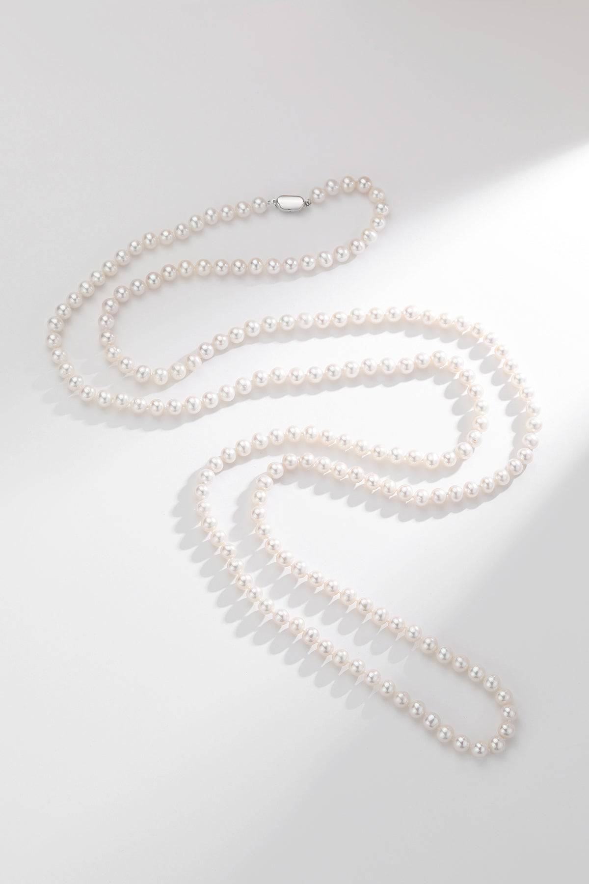 52-inch White Freshwater Pearl Rope Strand - AAA Grade