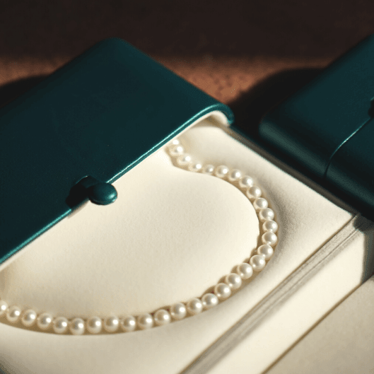 7.5-8.0mm White Freshwater Double Strand Pearl Necklace