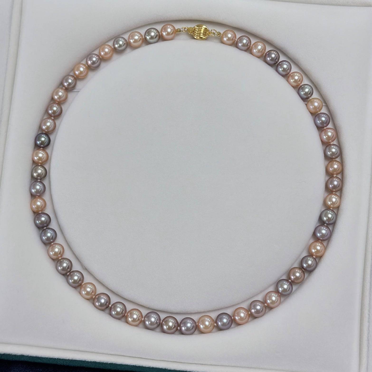 8-9mm Multicolor Freshwater Pearl Strand Necklace