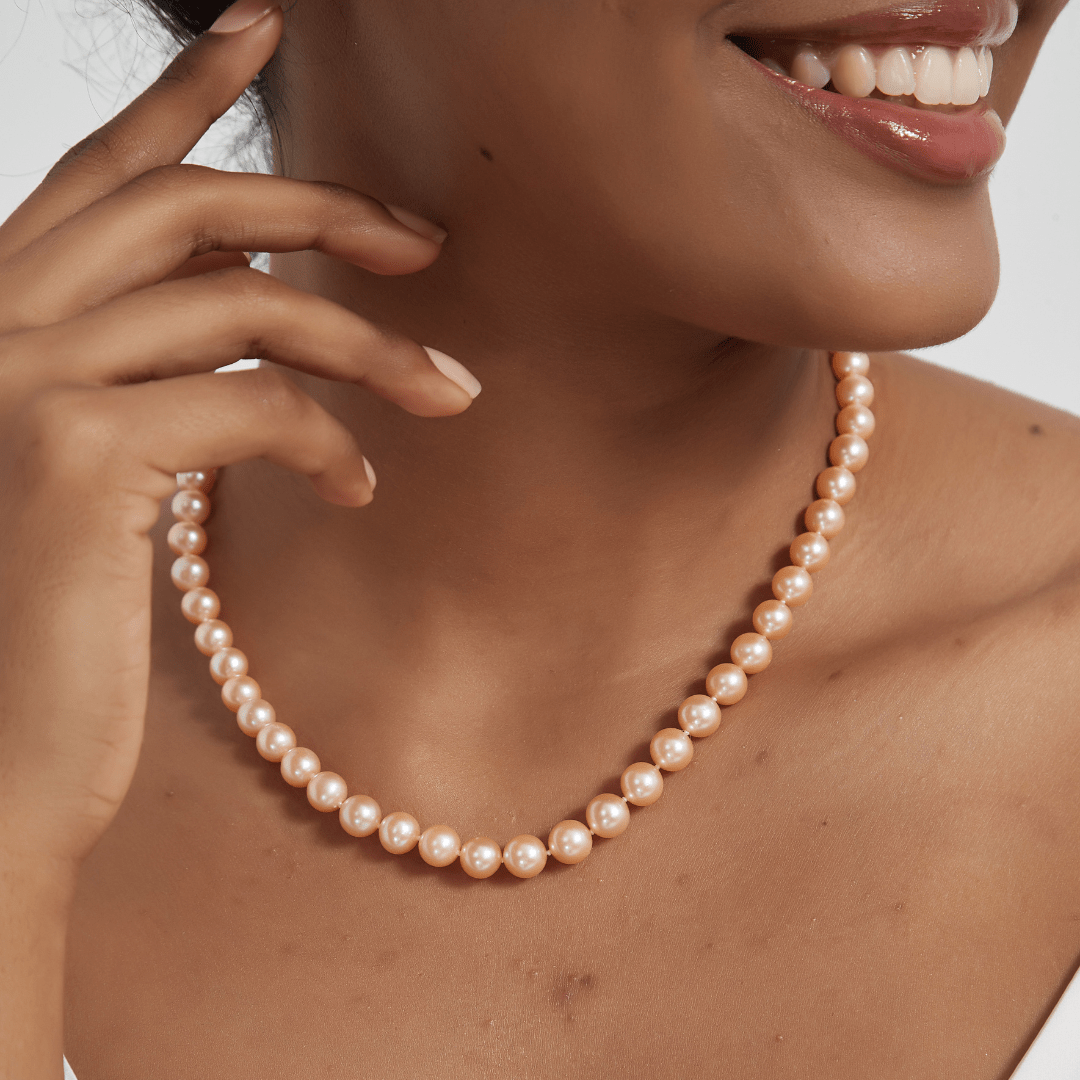 Pink Freshwater Pearl Necklace,7.5-8mm
