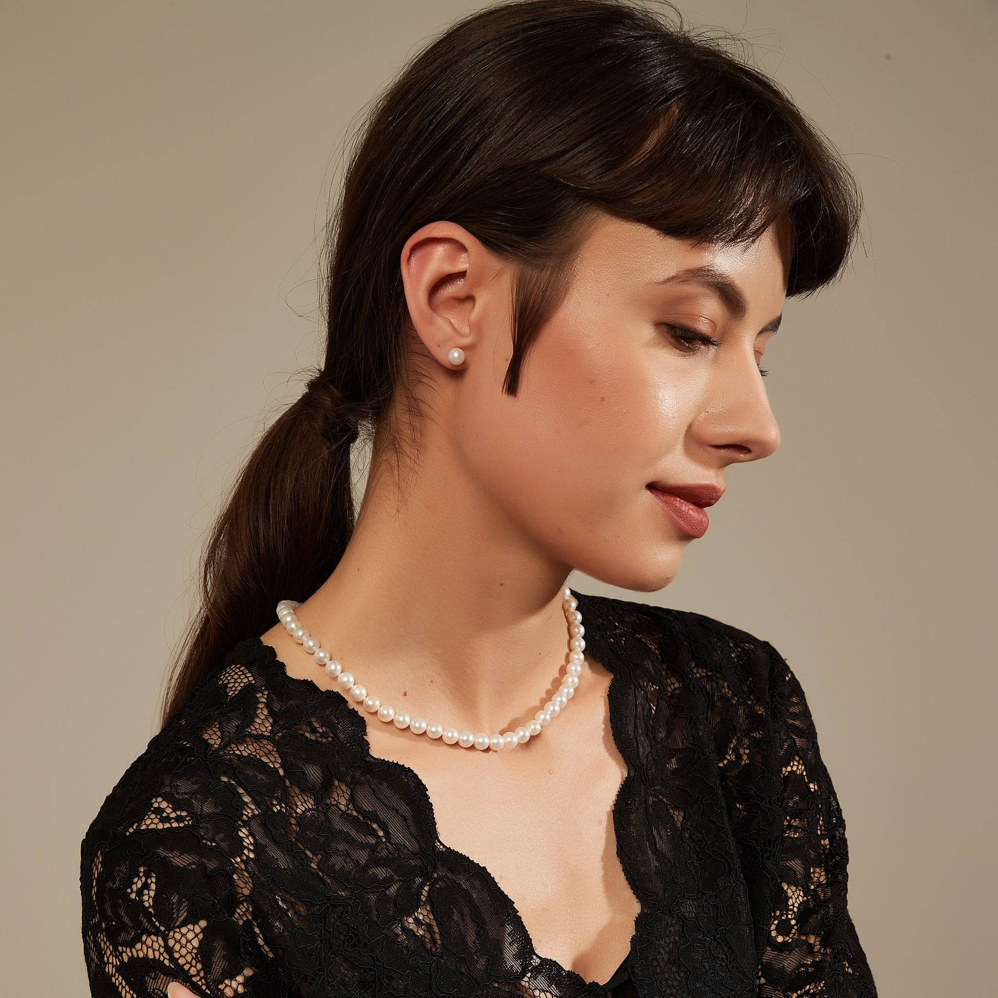 6.5-7.5mm White Freshwater Pearl Necklace