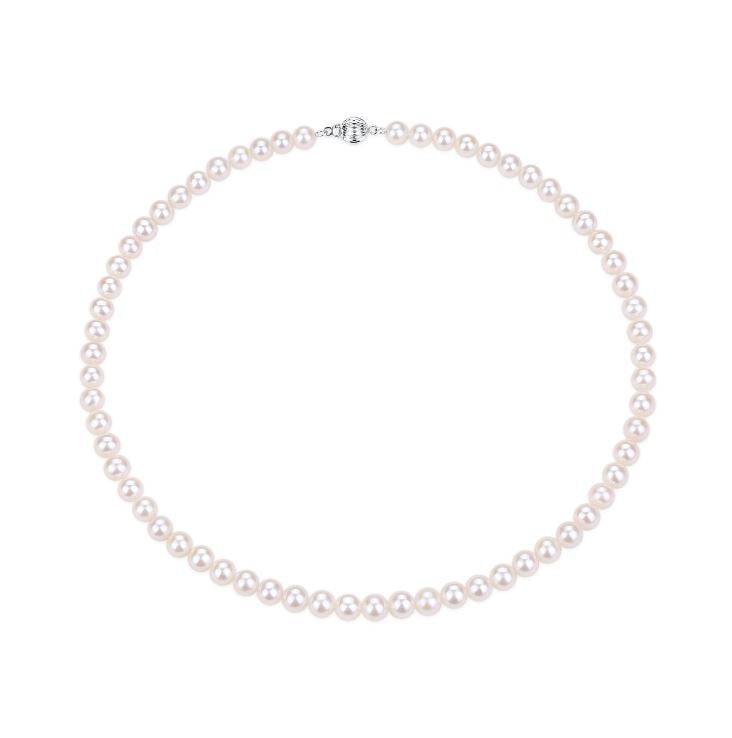 6.5-7.5mm White Freshwater Pearl Necklace