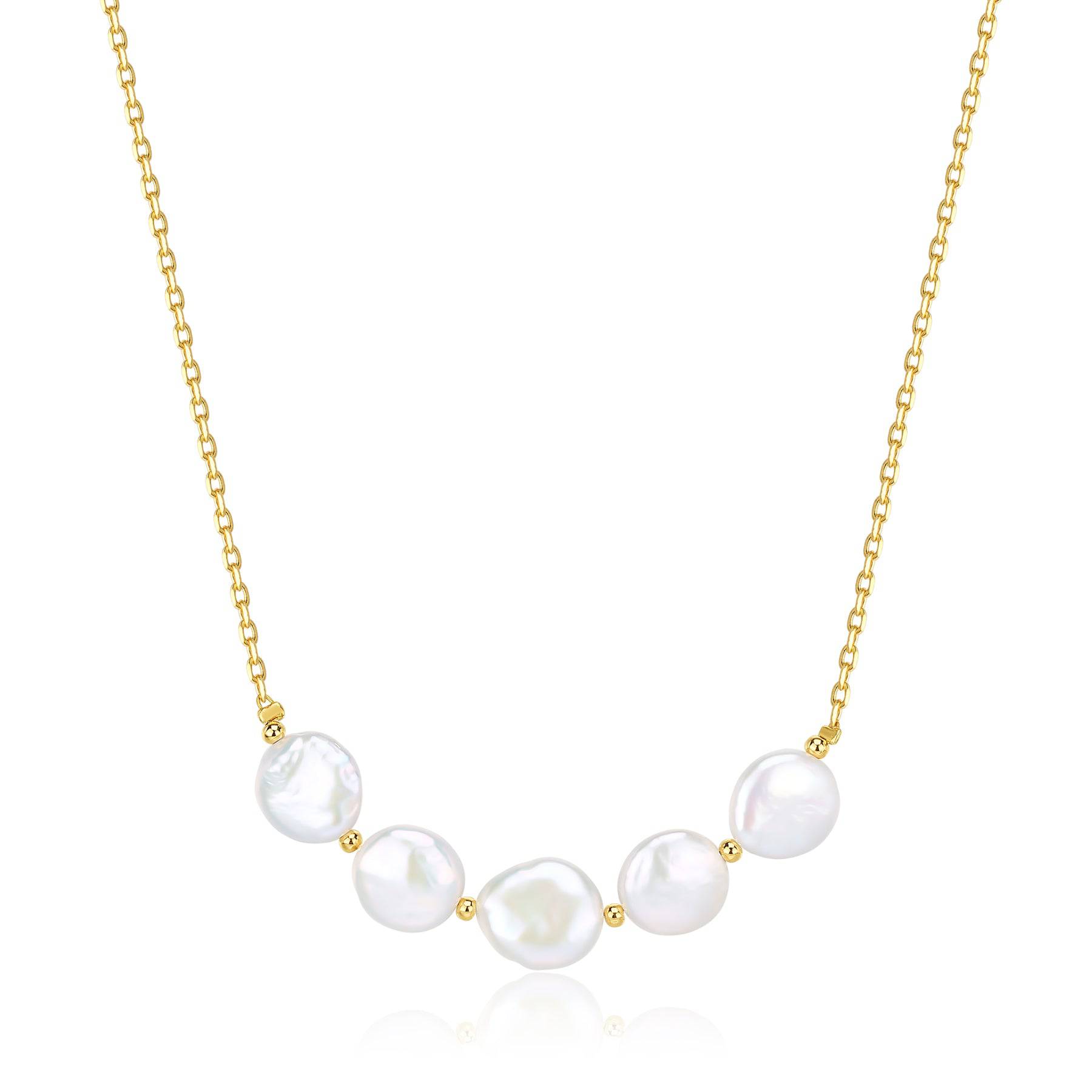 Tincup Coin Pearl Necklace