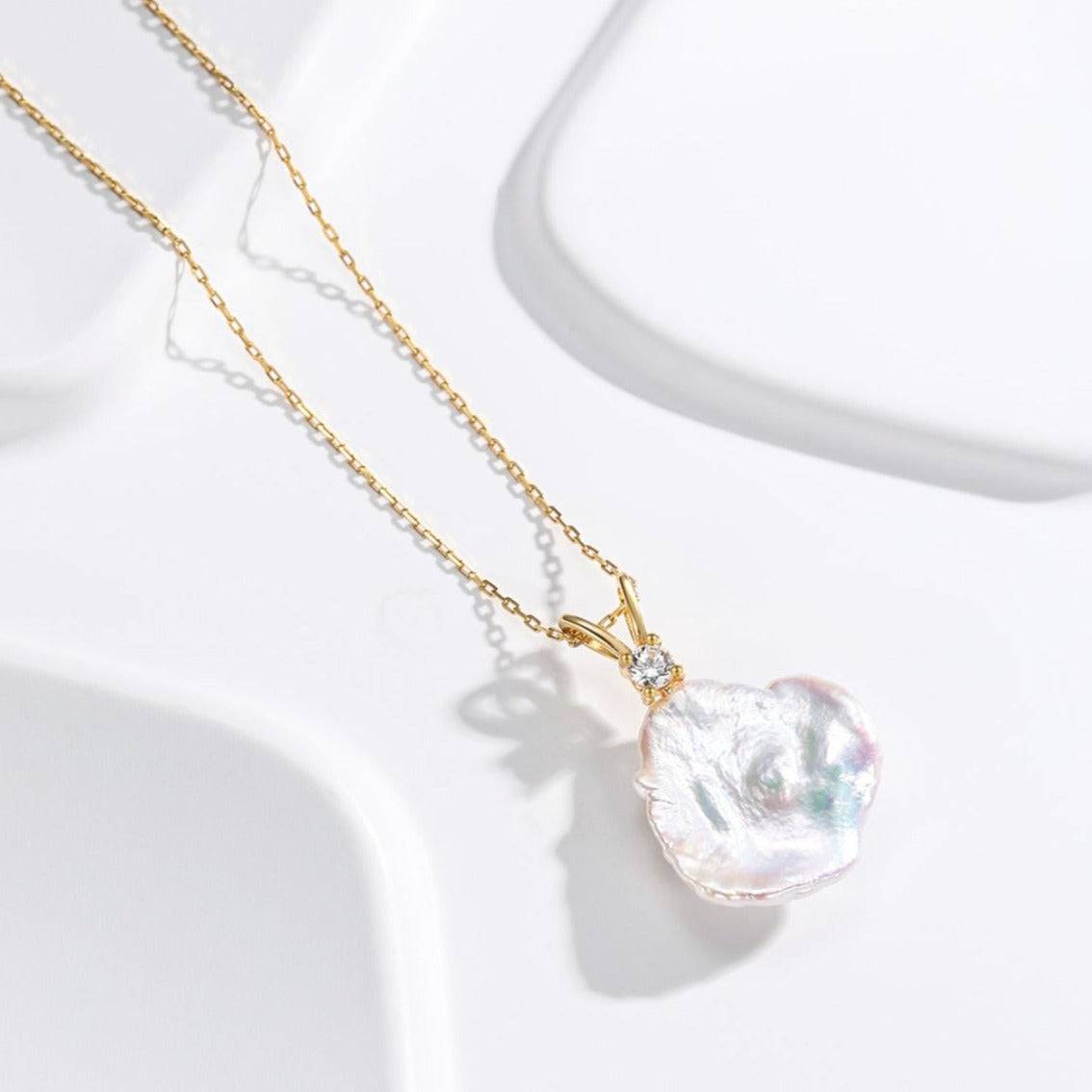 Petal-Shaped Floral Baroque Pearl Necklace
