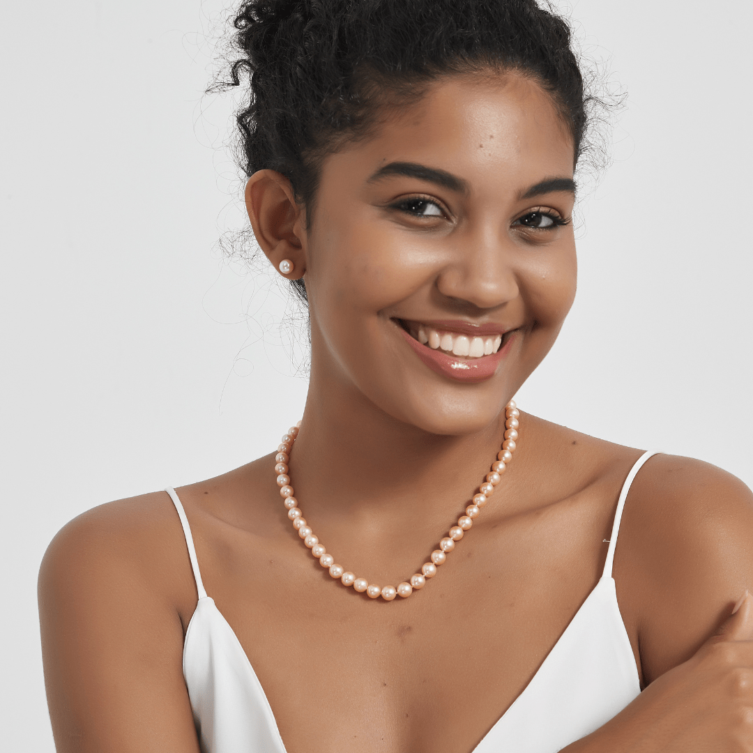 Pink Freshwater Pearl Necklace,7.5-8mm