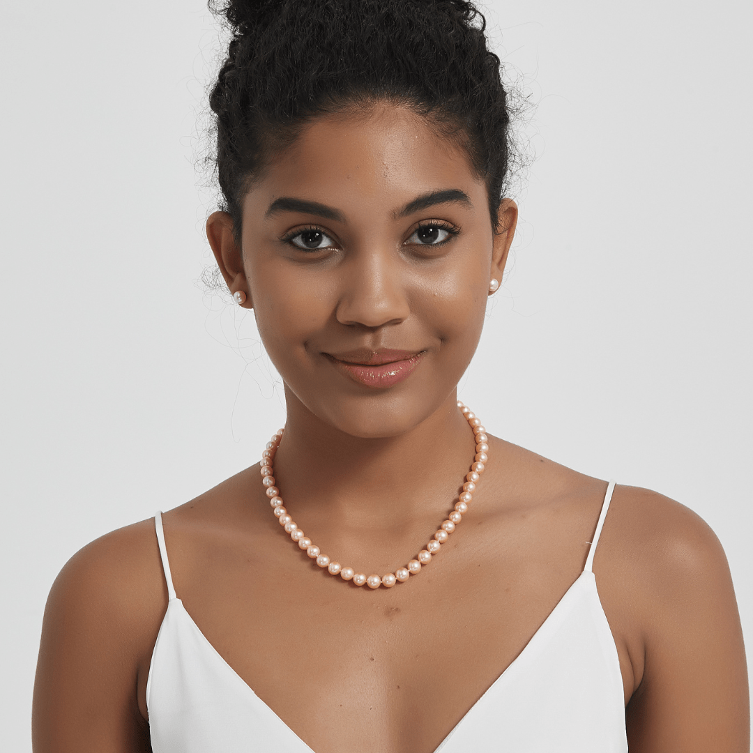 Pink Freshwater Pearl Necklace,7.5-8mm