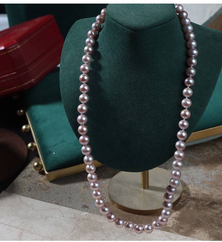 Purple Freshwater Pearl Necklace,7.5-8mm
