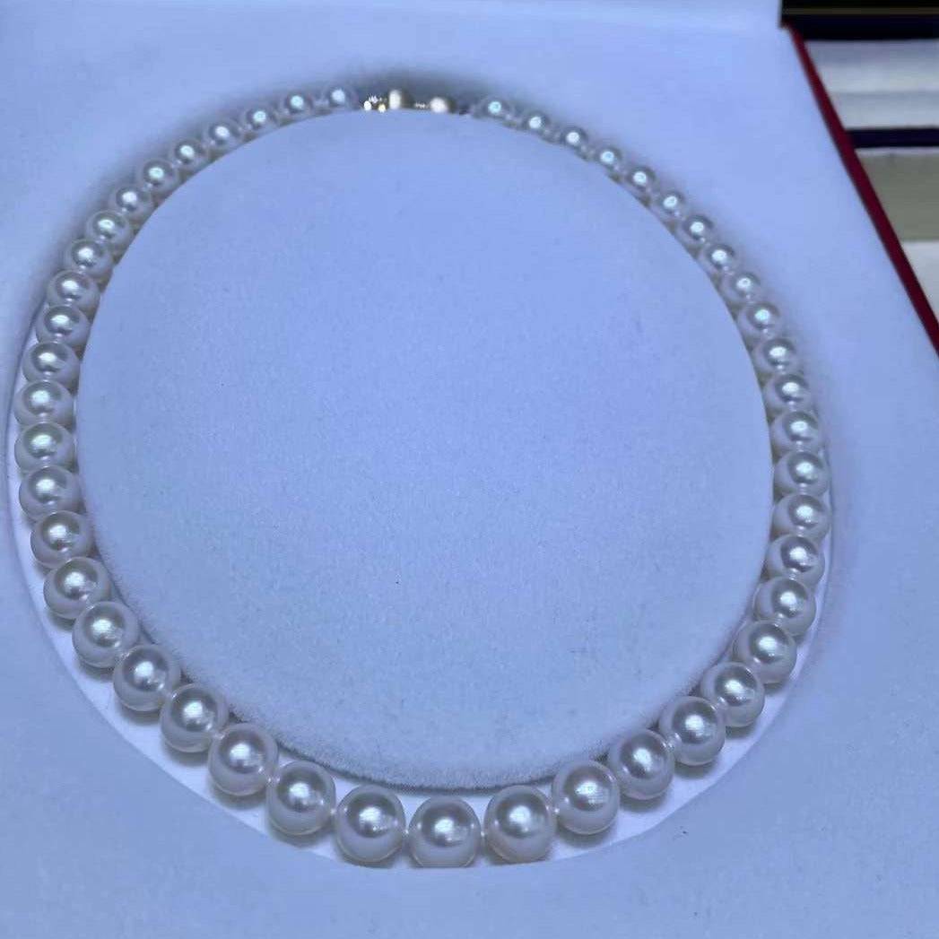 Top Selected White 9-10mm Freshwater Akoya Cultured Pearl Necklace
