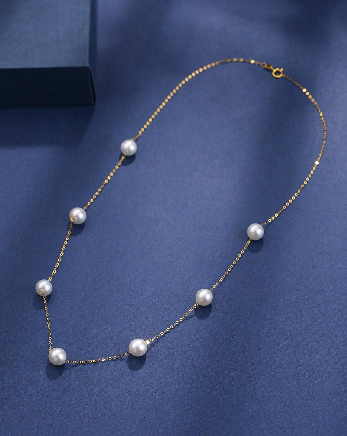 White 7-8mm Chinese Akoya Seven Pearls Tincup Necklace