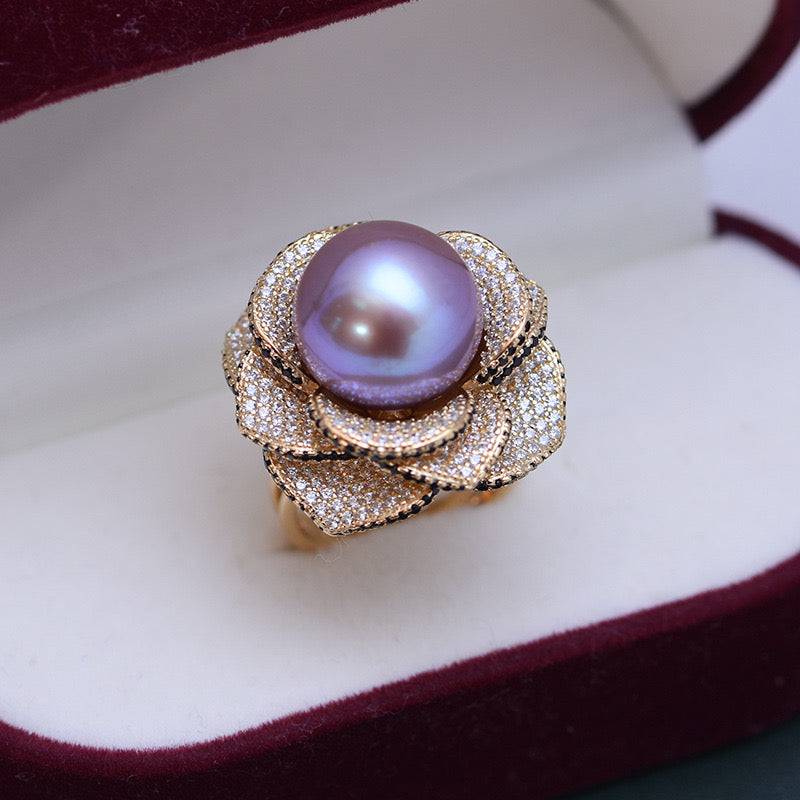 11-12mm Freshwater Pearl & Miya Zirconia Pearl Ring