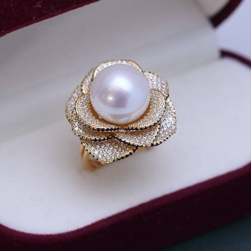 11-12mm Freshwater Pearl & Miya Zirconia Pearl Ring