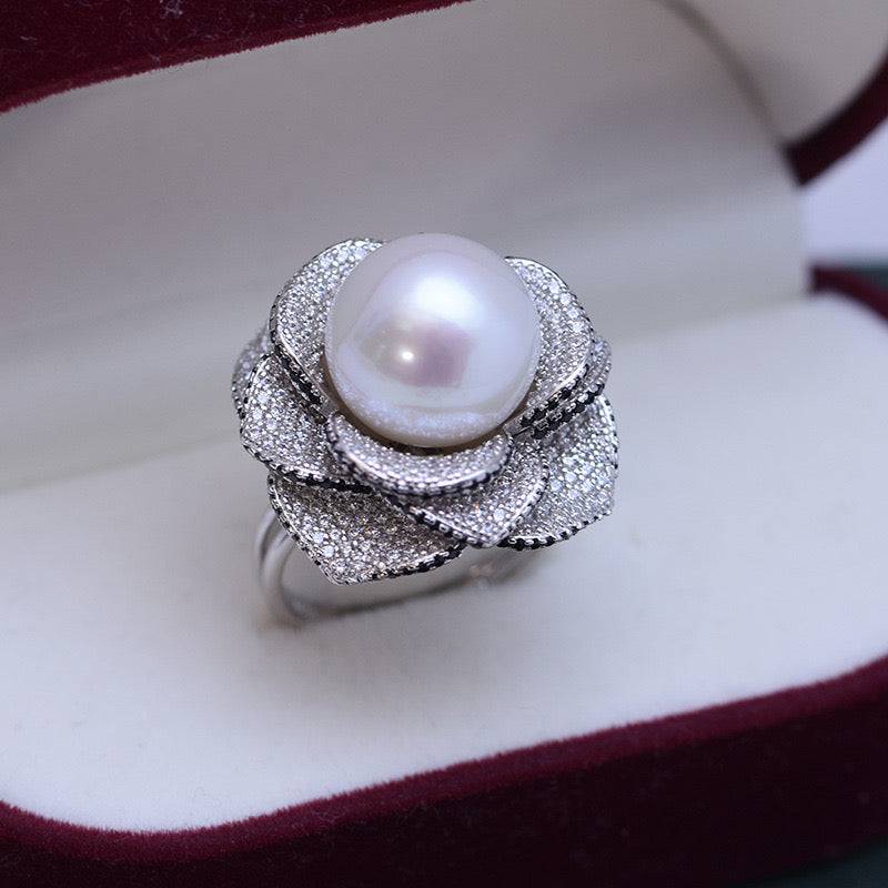 11-12mm Freshwater Pearl & Miya Zirconia Pearl Ring