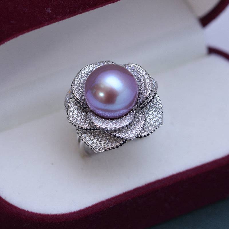 11-12mm Freshwater Pearl & Miya Zirconia Pearl Ring
