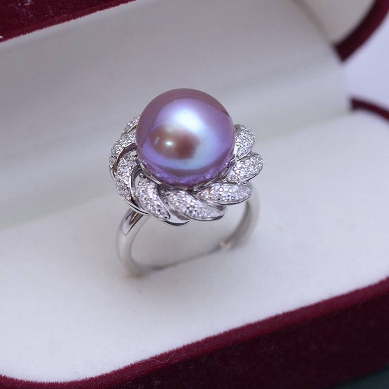 12-13mm Pearl CZ Wreath Ring