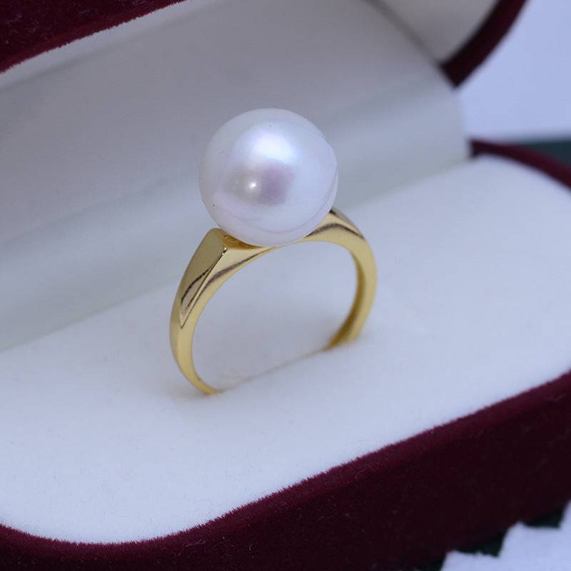 12-13mm Freshwater Pearl & Modern Simple Ring