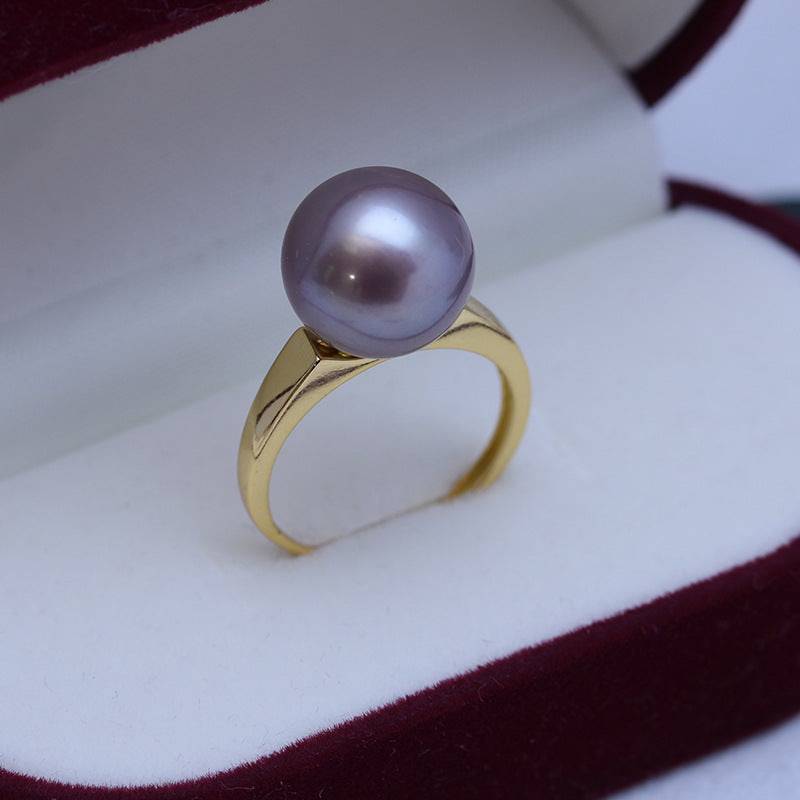 12-13mm Freshwater Pearl & Modern Simple Ring