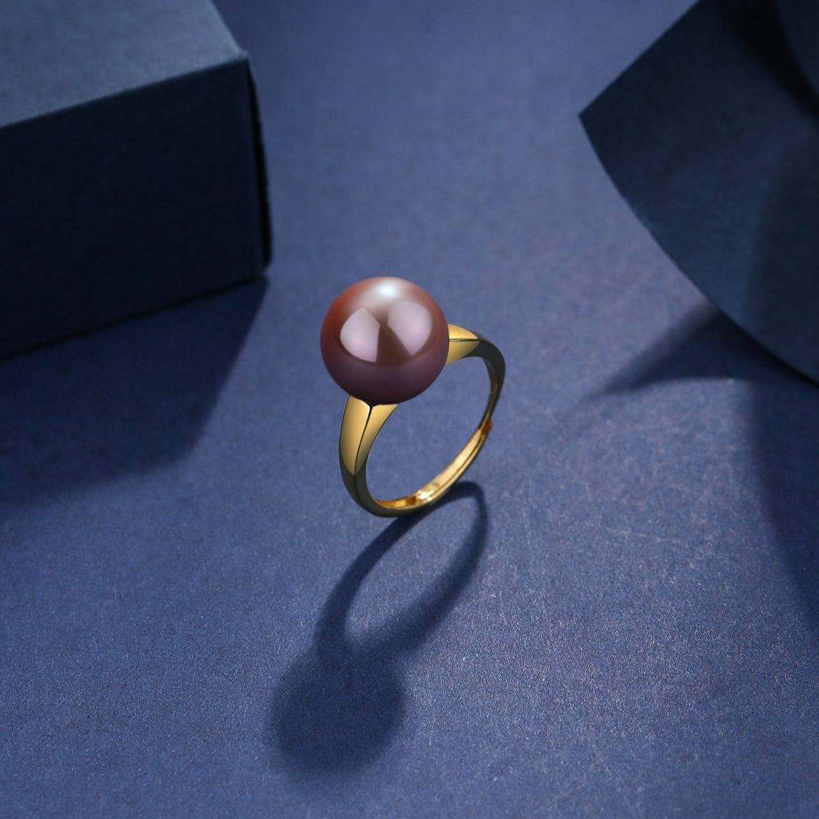 12-13mm Freshwater Pearl & Modern Simple Ring