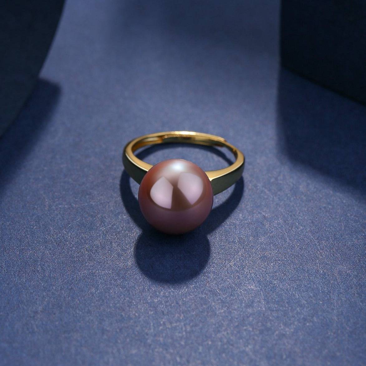 12-13mm Freshwater Pearl & Modern Simple Ring