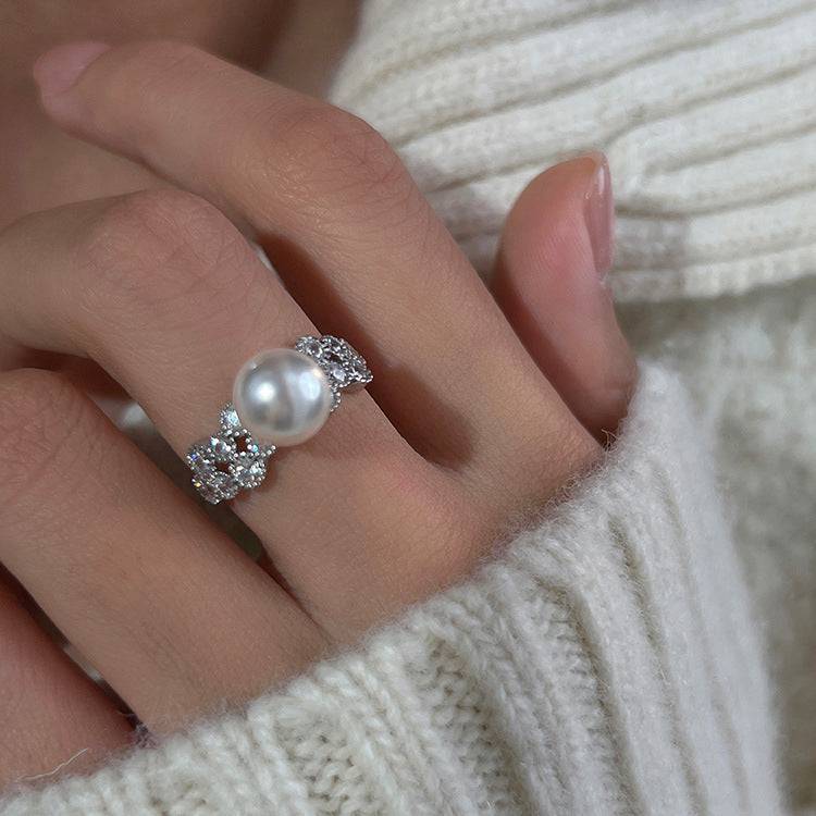 8-9mm Freshwater Pearl & Gloria CZ Ring