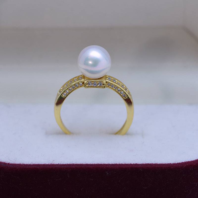 8-9mm Freshwater Pearl & Julia CZ Ring