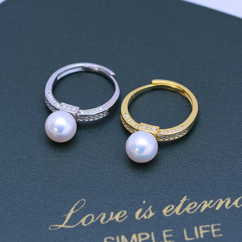 8-9mm Freshwater Pearl & Julia CZ Ring