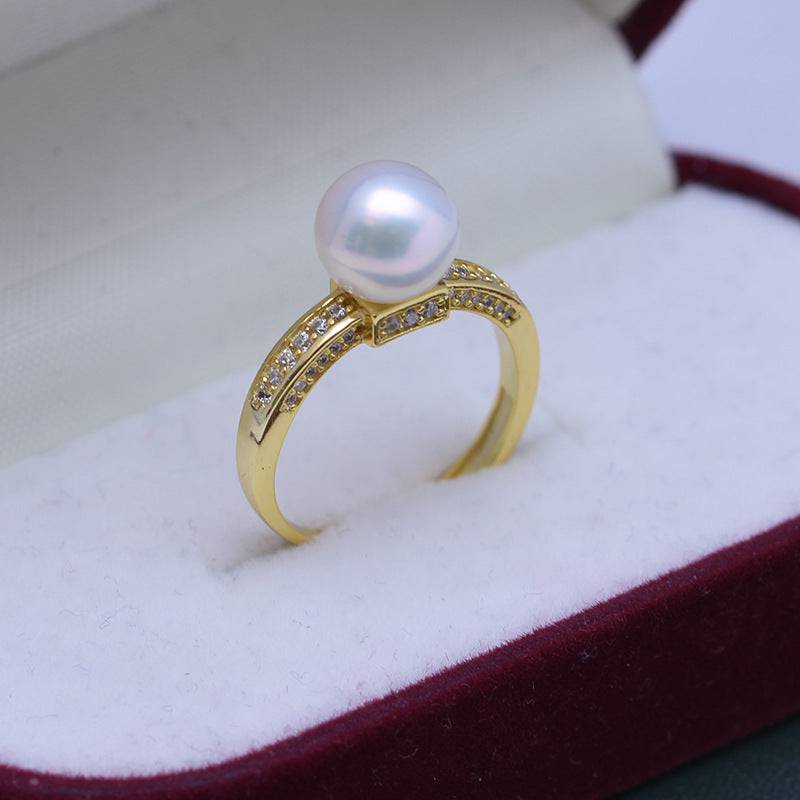 8-9mm Freshwater Pearl & Julia CZ Ring