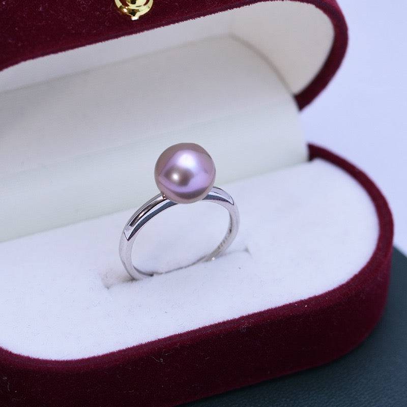 9-10mm Purple Freshwater Pearl & Modern Ring