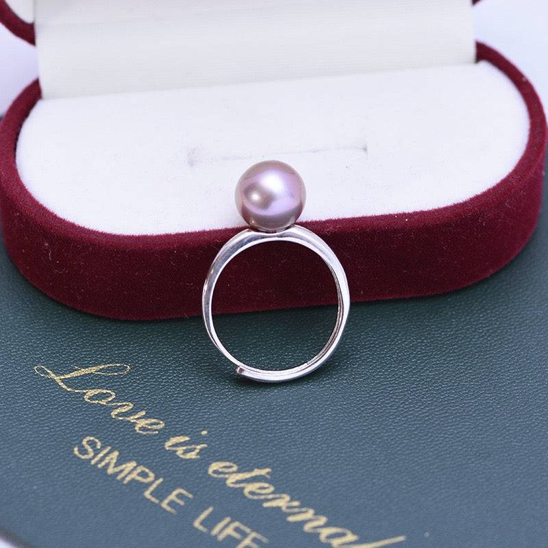 9-10mm Purple Freshwater Pearl & Modern Ring