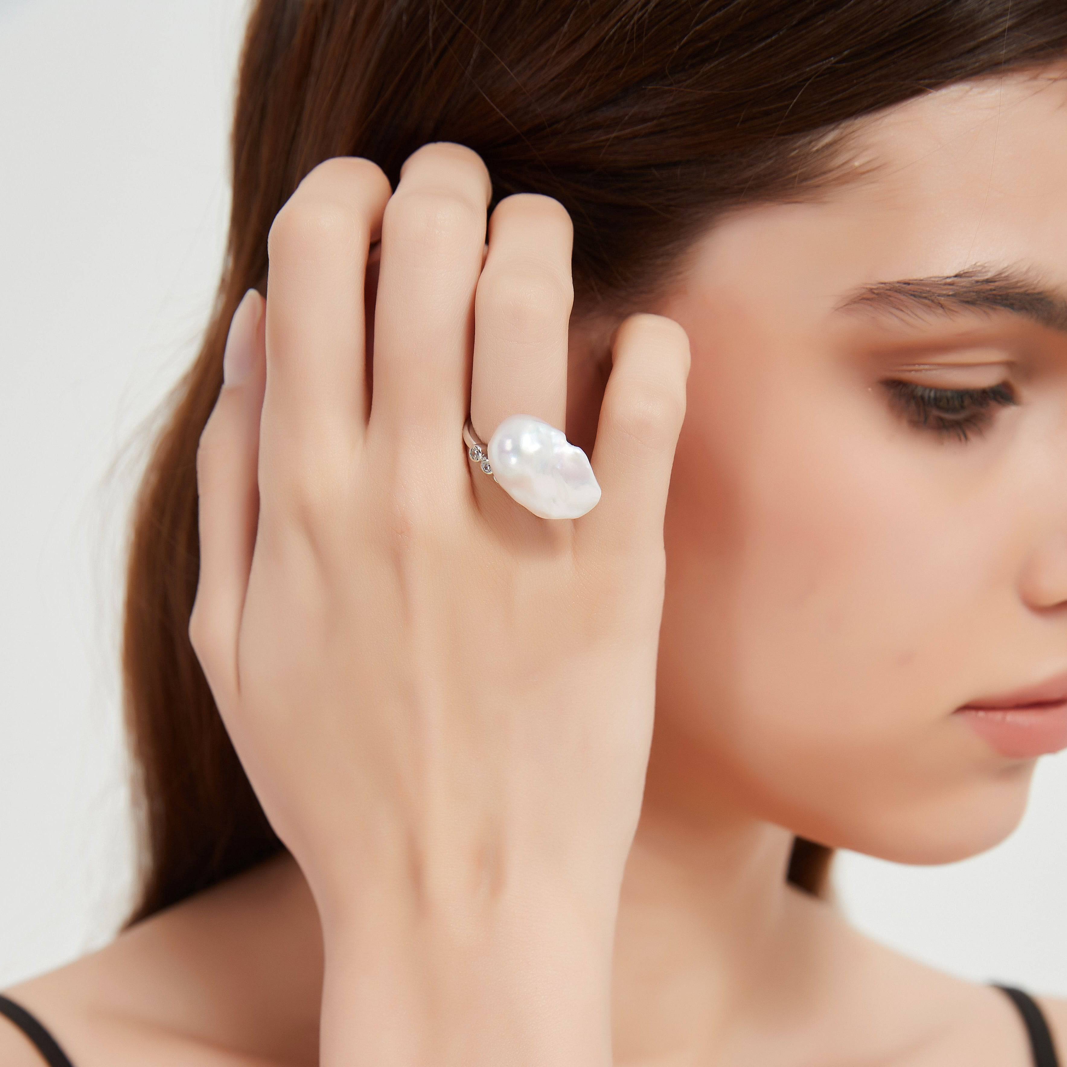 Cessie Bold Baroque Freshwater Pearl Ring