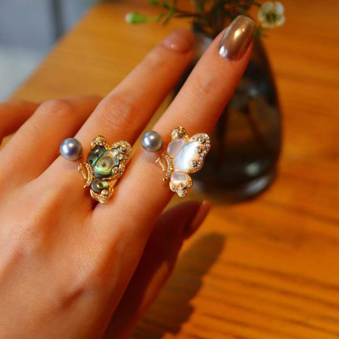 Butterfly Akoya Mother of Pearls Ring