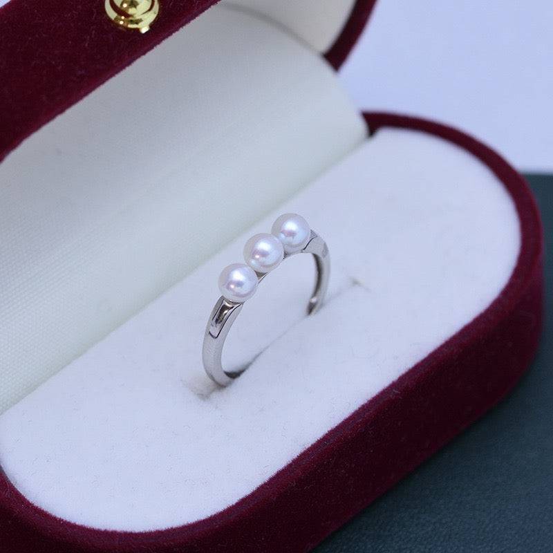 4-4.5mm Freshwater 3 Pearls Ring