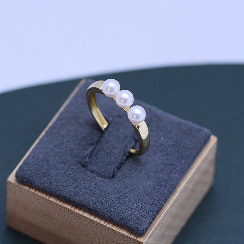 4-4.5mm Freshwater 3 Pearls Ring