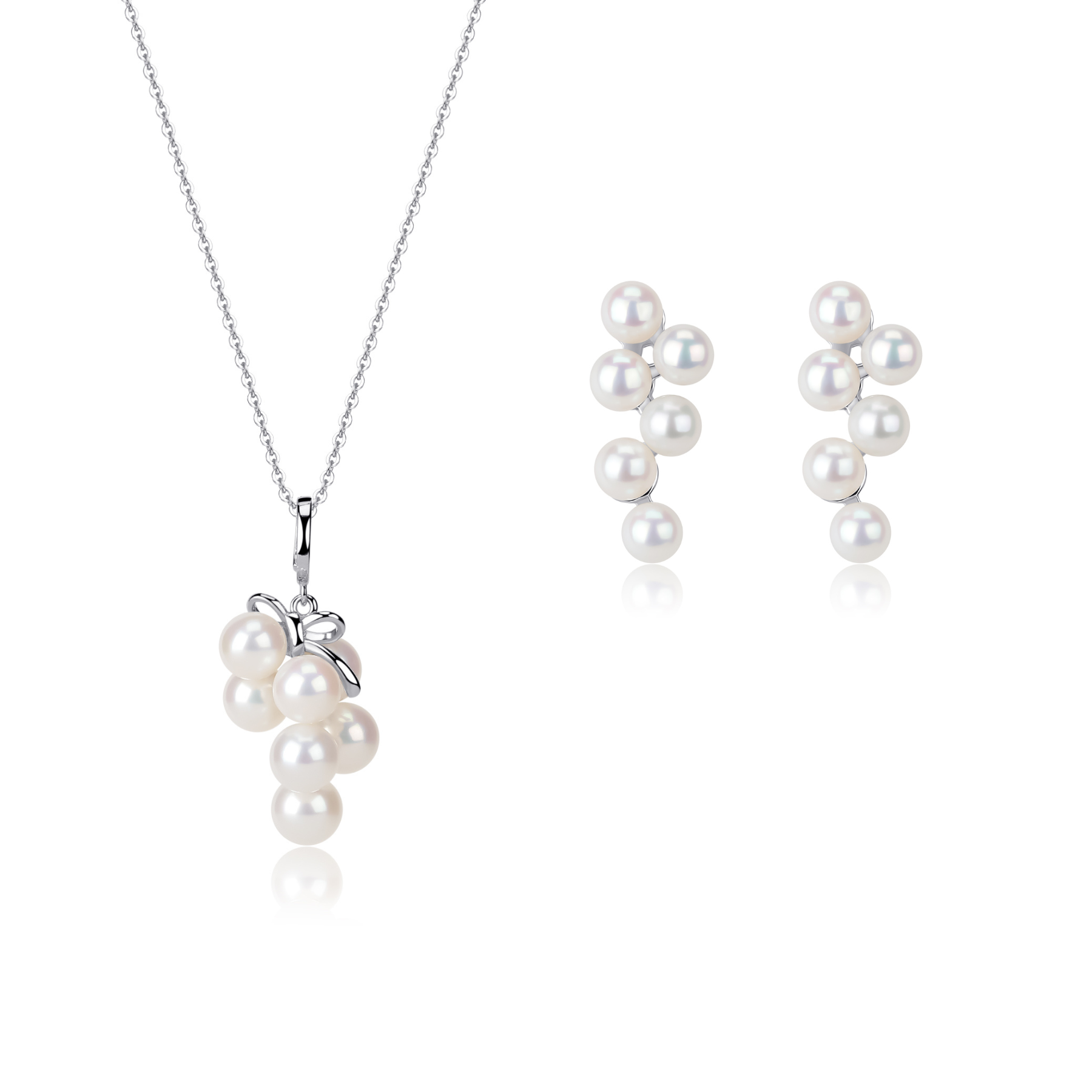 5-6mm Freshwater Pearls Grapes Pendant & Earrings Set