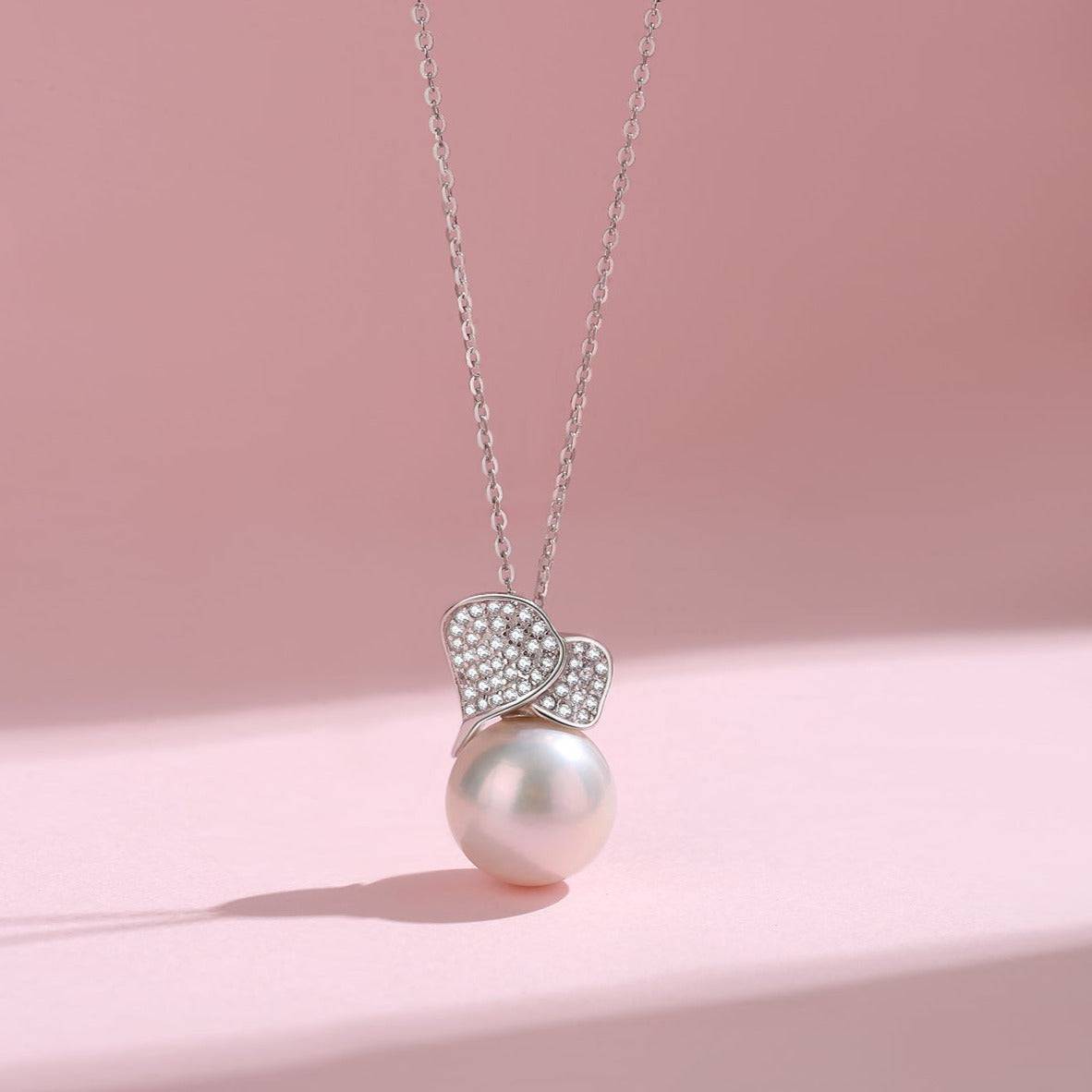 10-11mm Freshwater Pearl & Buds of May Necklace and Earrings ( Purchase Individually)