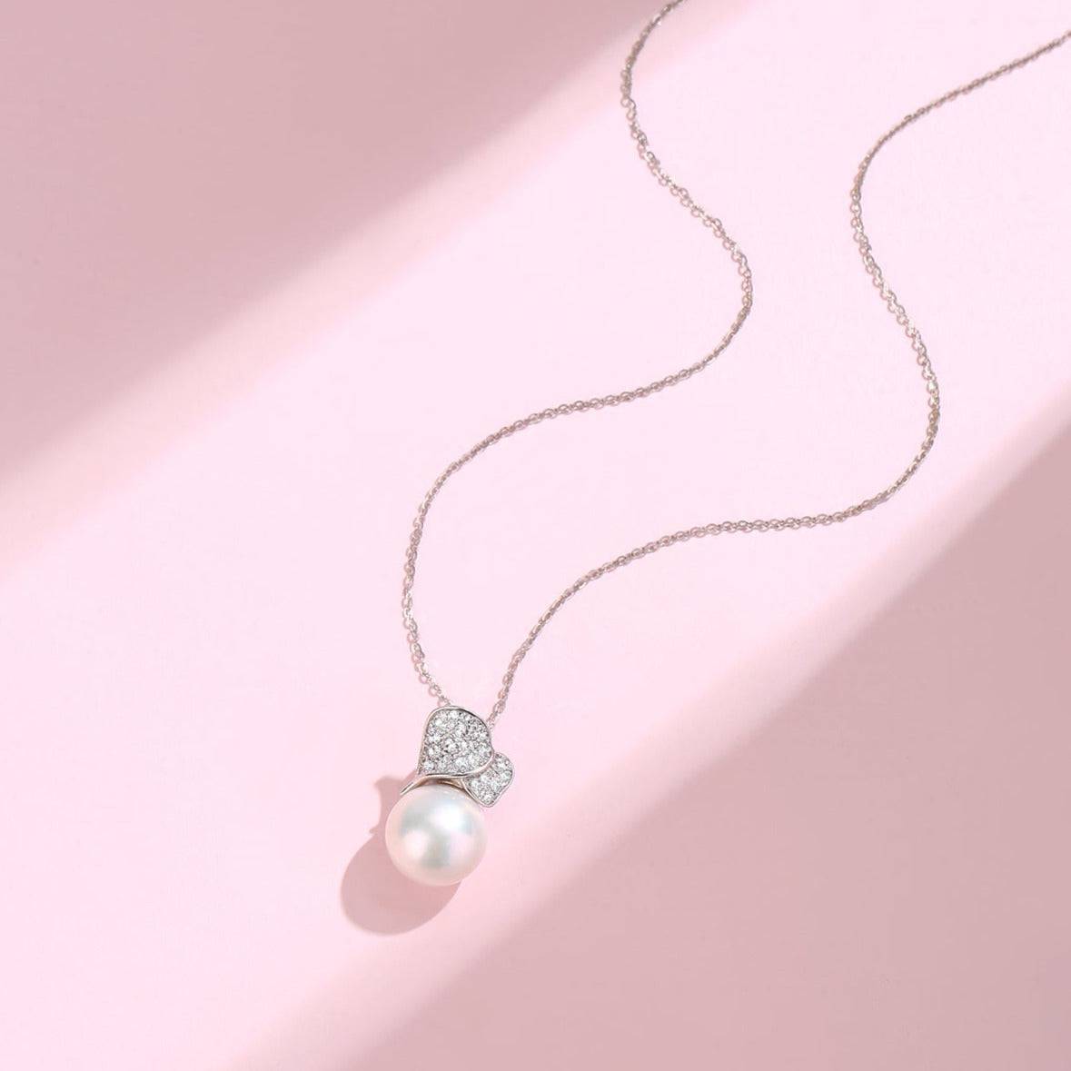 10-11mm Freshwater Pearl & Buds of May Necklace and Earrings ( Purchase Individually)