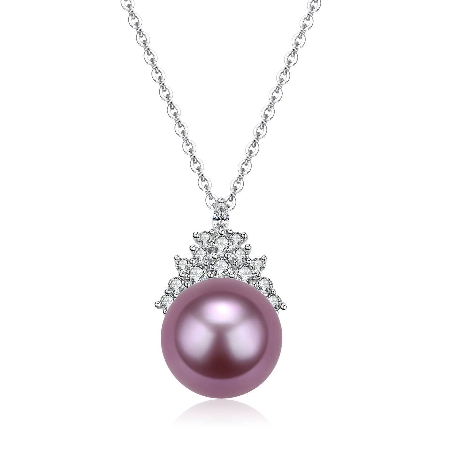 10-11mm Purple Pearl & Queen Earrings Necklace (Purchase Individually)