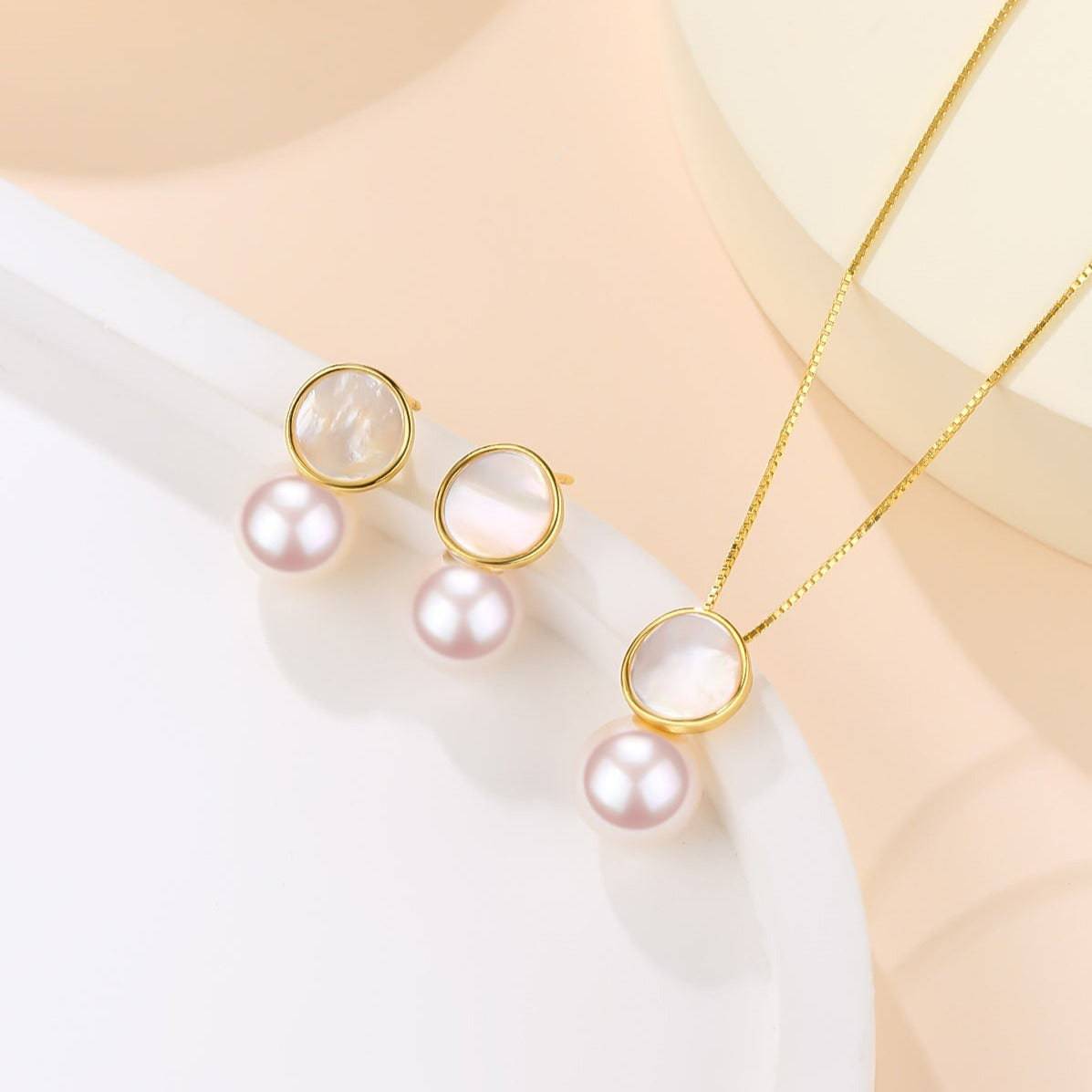 8-9mm Freshwater Petal & Mother of Pearl Set