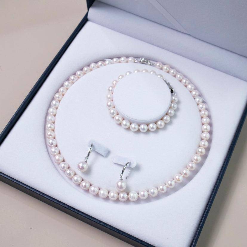 8-9mm White Freshwater Pearl 3-Piece Jewelry Set