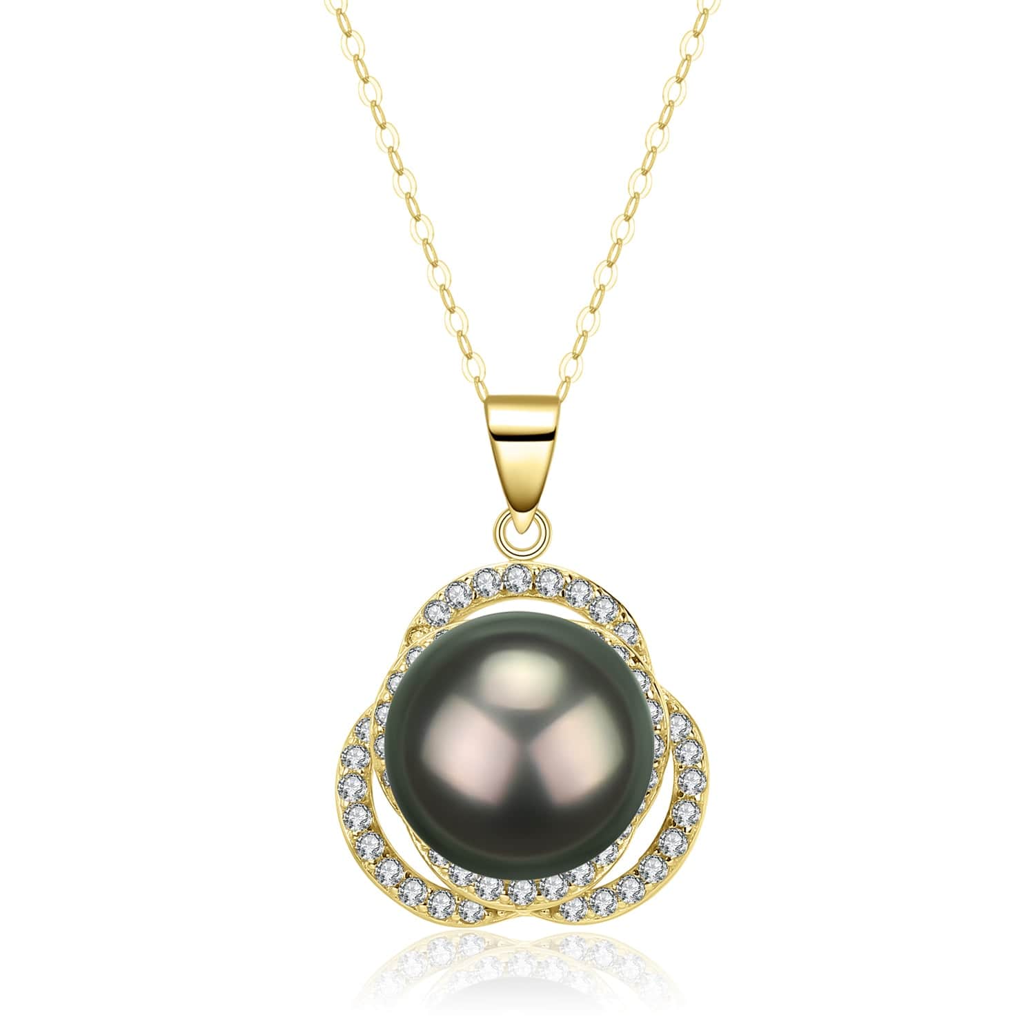 9-10mm Tahitian Pearl & Rose Earrings Necklace (Purchase Individually)