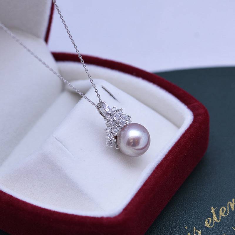 10-11mm Purple Pearl & Queen Earrings Necklace (Purchase Individually)