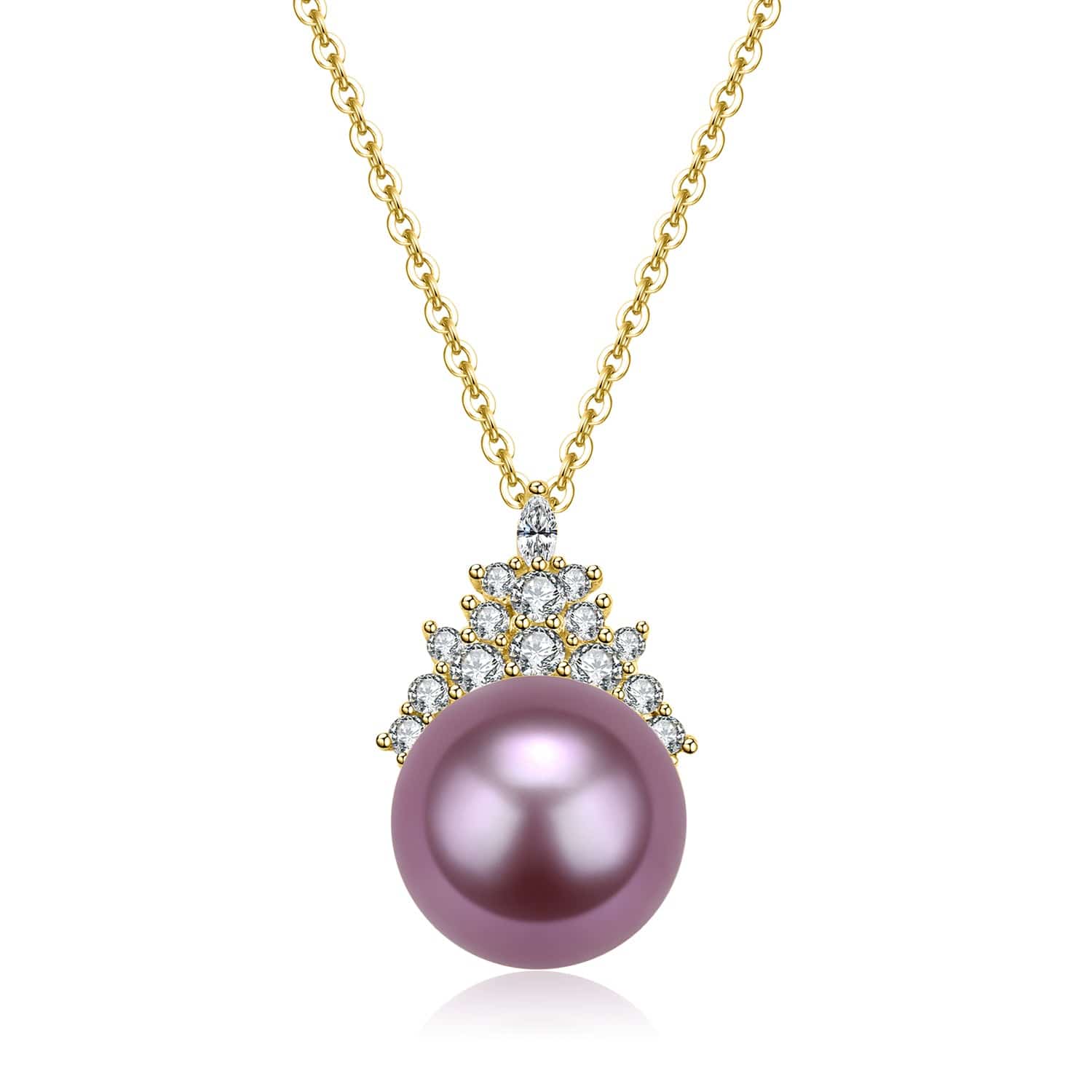10-11mm Purple Pearl & Queen Earrings Necklace (Purchase Individually)