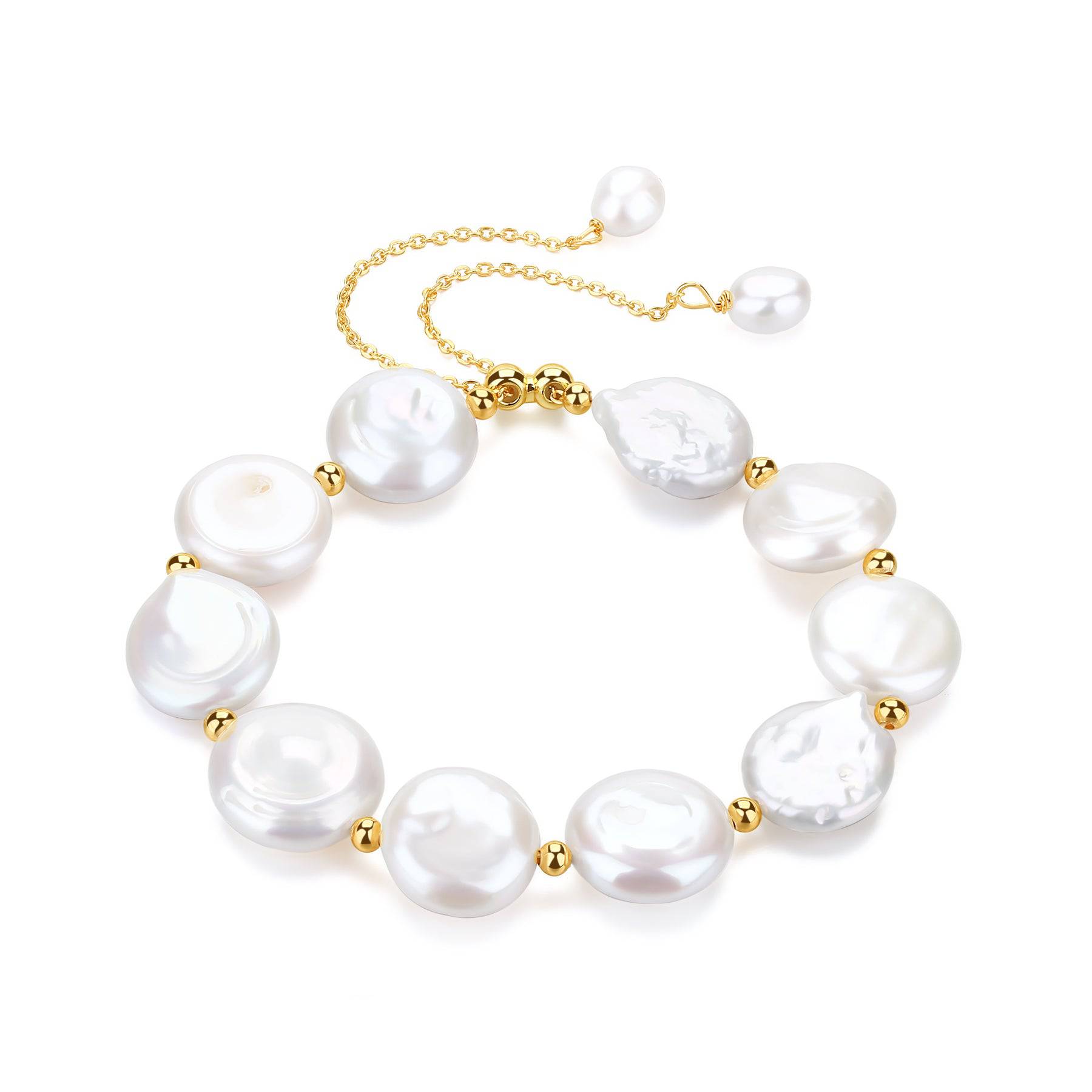 Coin Pearl Necklace Bracelet and Earrings (Purchase Individually)