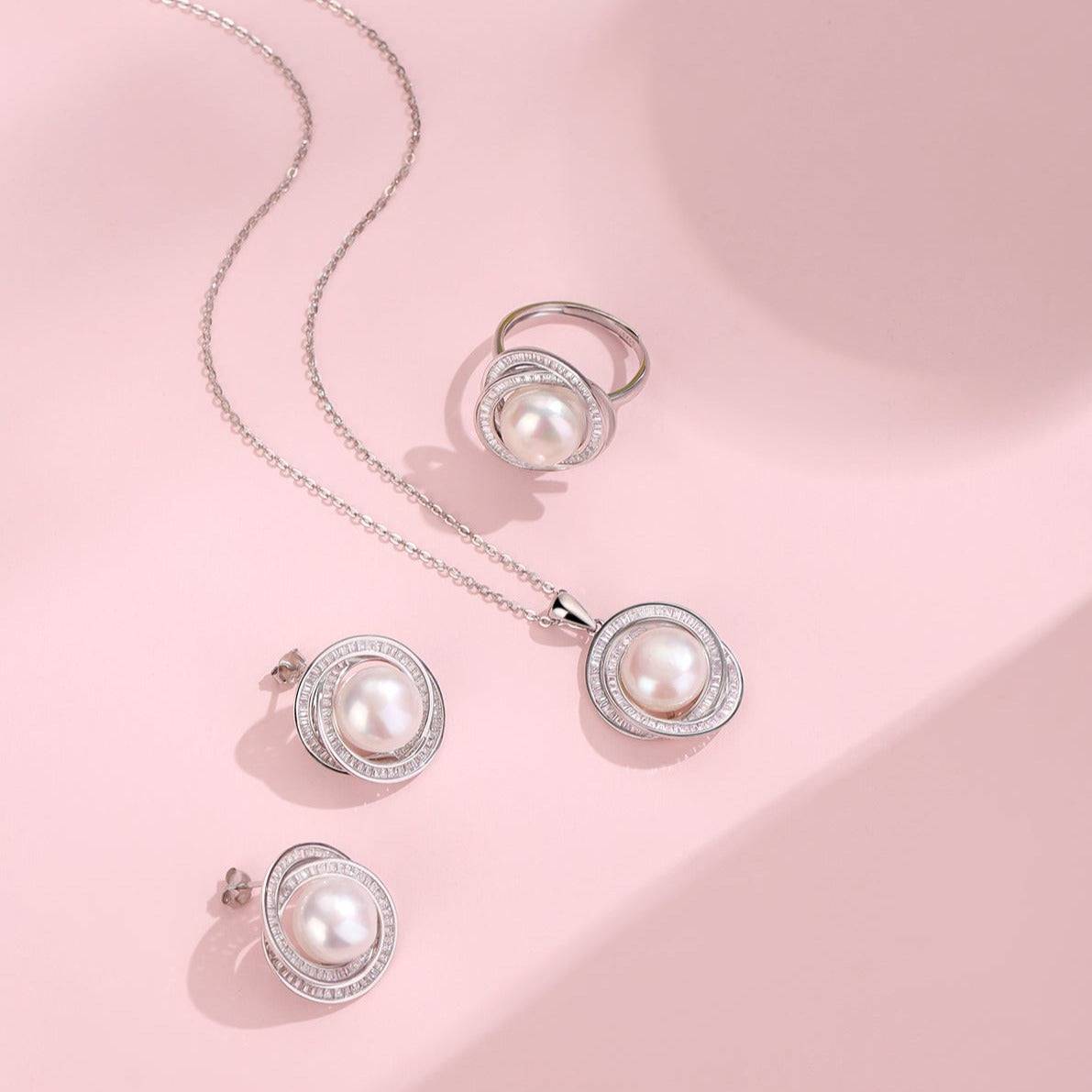Freshwater Pearl &Tamsin Necklace Earrings Ring Set( Purchase Indivudually)