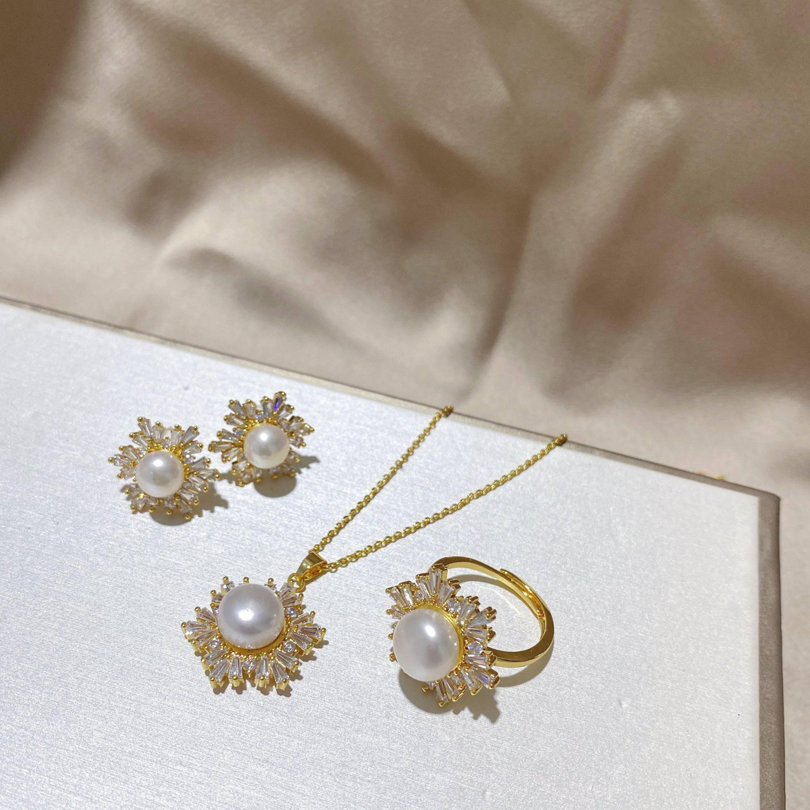 Snowflake Freshwater Pearl Jewelry Set